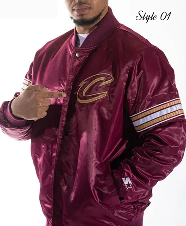 Shop Cleveland Cavaliers Pick & Roll Full-Snap Satin Wine Jacket