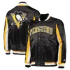 BlackYellow Pittsburgh Penguins The Ace Varsity Full-Snap Satin Jacket