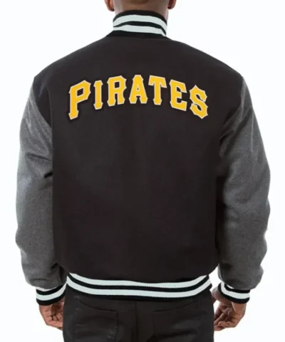 Baseball Pittsburgh Pirates Black and Grey Varsity Wool Jacket