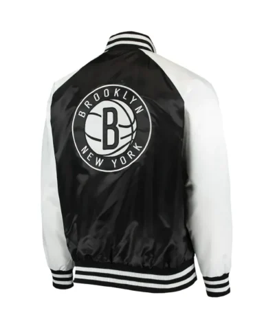 Brooklyn Nets Point Guard BlackWhite Satin Jacket