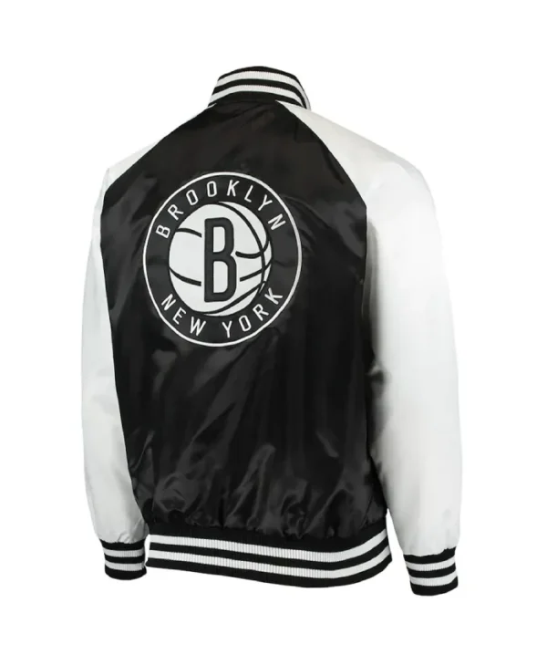 Brooklyn Nets Point Guard BlackWhite Satin Jacket