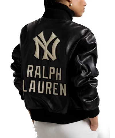 Polo Ralph Lauren Yankees Full-Snap Leather Jacket