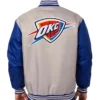 GrayRoyal Oklahoma City Thunder Poly Twill Jacket