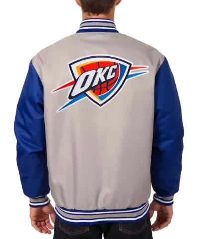 GrayRoyal Oklahoma City Thunder Poly Twill Jacket