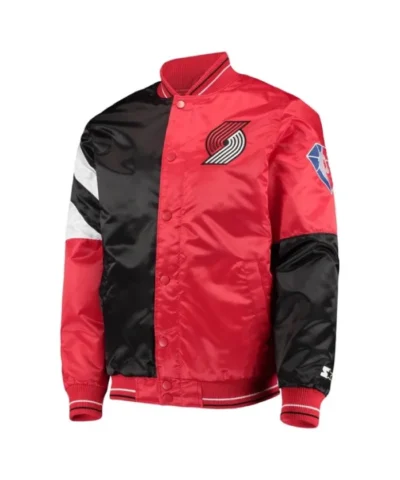 Portland Trail Blazers Leader Full-Snap Varsity Color Block Jacket