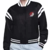 Printed Logo Portland Trail Varsity Full-Snap Satin Jacket