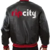 Portland Trail Blazers Black Varsity Leather Jacket