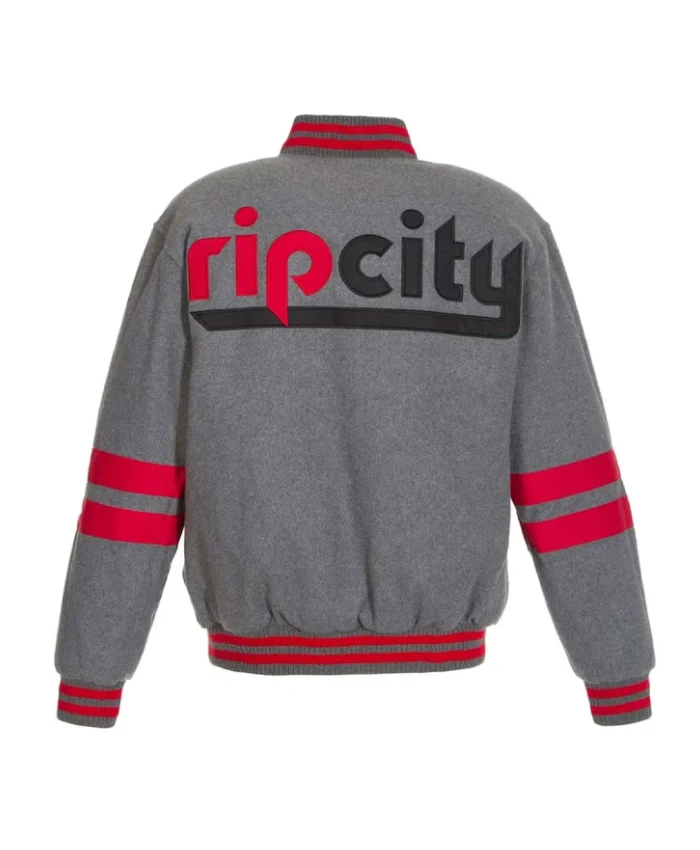 Portland Trail Blazers Gray Varsity Wool Jacket