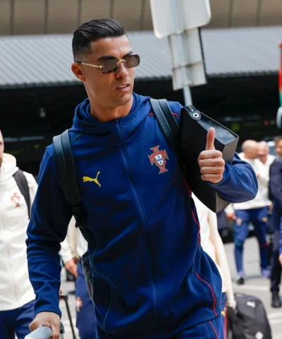 Cristiano Ronaldo Portugal 2025 Puma Blue Track Jacket