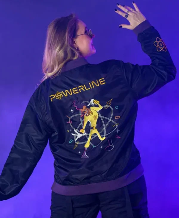 Powerline Black Bomber Jacket For Men and Women
