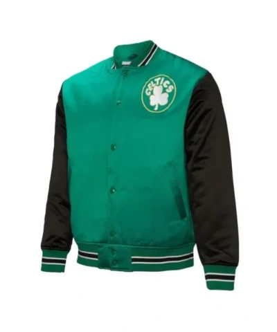 Boston CeltiGreenBlack Boston Celtics Primetime Full-Snap Jacketcs Primetime Full-Snap Satin Jacket