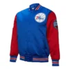 Shop RoyalRed Philadelphia 76ers Primetime Full-Snap Satin Jacket