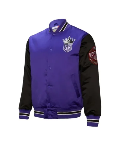 Sacramento Kings Full-Snap Satin Purple and Black Jacket