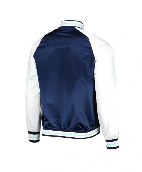 Primetime Seattle Kraken Full-Snap Satin Blue and White Jacket
