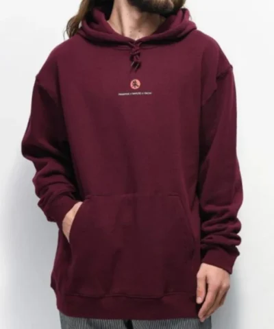 Crows Burgundy Primitive x Naruto Pullover Black Hoodie