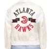 Printed Logo Atlanta Hawks Varsity Full-Snap Satin Jacket