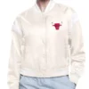 Shop Printed Logo Chicago Bulls Varsity Full-Snap Satin Jacket