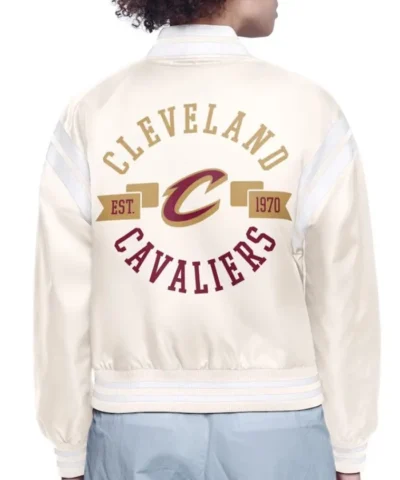 Printed Logo Cleveland Cavaliers Full-Snap Varsity Satin Jacket