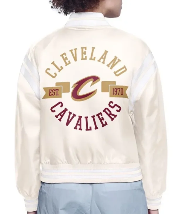 Printed Logo Cleveland Cavaliers Full-Snap Varsity Satin Jacket