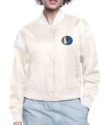 Dallas Mavericks Printed Logo Varsity Satin Jacket