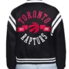 Printed Logo Toronto Raptors Varsity Full-Snap Satin Jacket