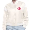 Toronto Raptors Printed Logo Varsity Satin Jacket