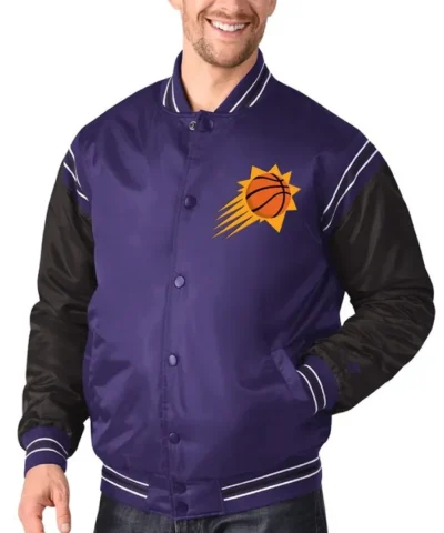 Starter The Enforcer Phoenix Suns Purple and Full-Snap Satin Jacket