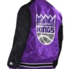 Sacramento Kings Renegade Varsity PurpleBlack Satin Jacket