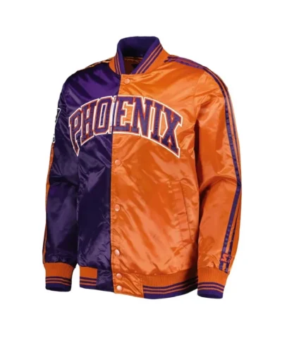 Shop Fast Break Phoenix Suns Varsity Full-Snap Satin Purple and Orange Jacket