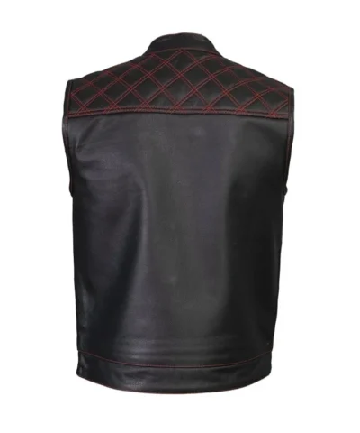 Men’s Quilted Two Tone Leather Vest
