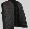 Quilted Two Tone Leather Vest For Men