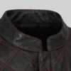 Quilted Two Tone Leather Vest Men