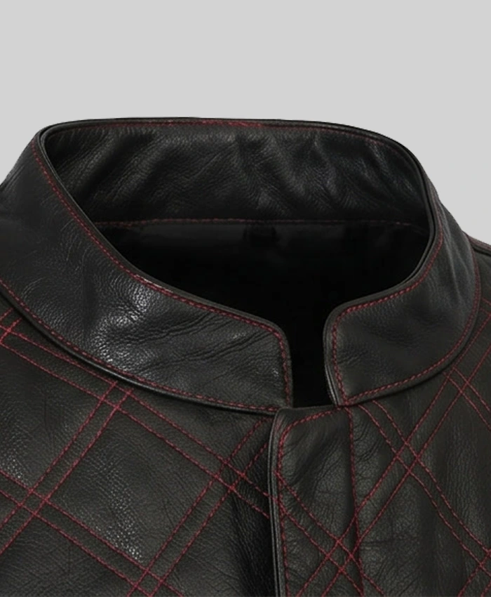 Quilted Two Tone Leather Vest Men