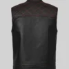 Quilted Two Tone Leather Vest Mens