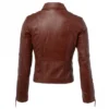 Women’s Quilted Brown Zip-Up Leather Jacket