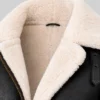 RAF Hooded Sheepskin Leather Jacket For Womens Collar