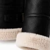 RAF Hooded Sheepskin Leather Jacket For Womens Cuffs