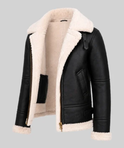 RAF Hooded Sheepskin Leather Jacket Womens