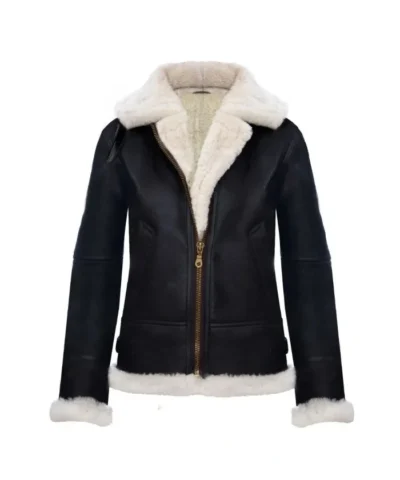 Shop RAF Womens Sheepskin Hooded Leather Jacket