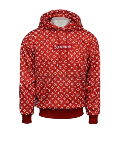 Recreated - Louis VuittonSupreme Box Logo Pullover Red Hoodie