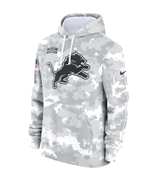 Recreation – Detroit Lions Nike Arctic Camo 2024 Salute to Service Club Pullover Hoodie