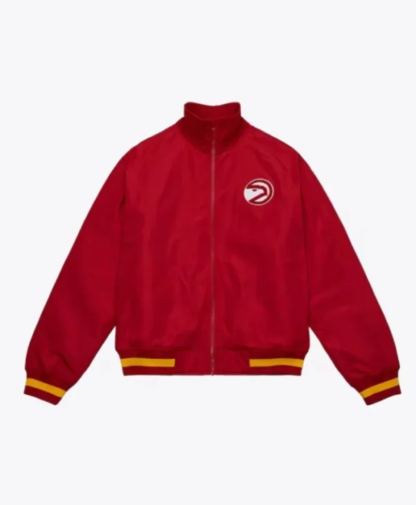 Atlanta Hawks Bomber Full-Zip Satin Red Jacket
