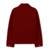 Red Cotton Jacket With Shirt Collar