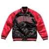Chicago Bulls Chaqueta Hombre Tough Season Satin Red and Black Jacket