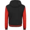Men's Red and Black Varsity Hooded Jacket
