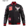 Shop RedBlack Chicago Bulls Prep Full-Zip WoolLeather Varsity Jacket