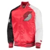 Portland Trail Blazers Reliever Satin Full-Snap Red White Black Jacket