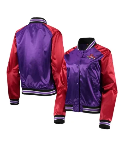 RedPurple Hardwood Classics Toronto Raptors Full-Snap Satin Jacket