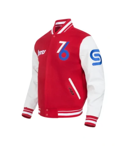 Philadelphia 76ers 202425 City Chenille Red Varsity Jacket
