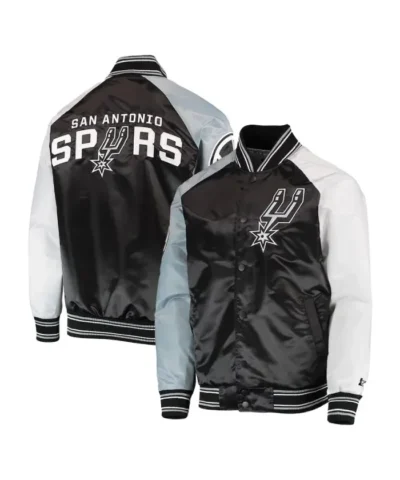 Shop Reliever San Antonio Spurs Varsity Full-Snap Satin Jacket